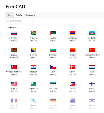 FreeCAD локализация, русский язык
